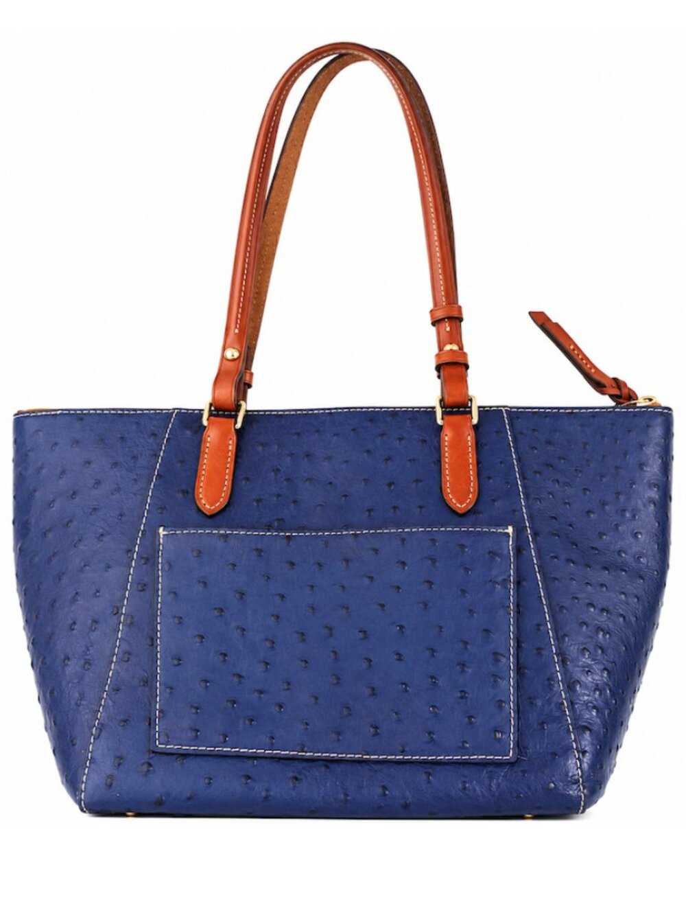 Dooney & Bourke Ostrich Embossed Zip Tote Navy NWT - Picture 2 of 6